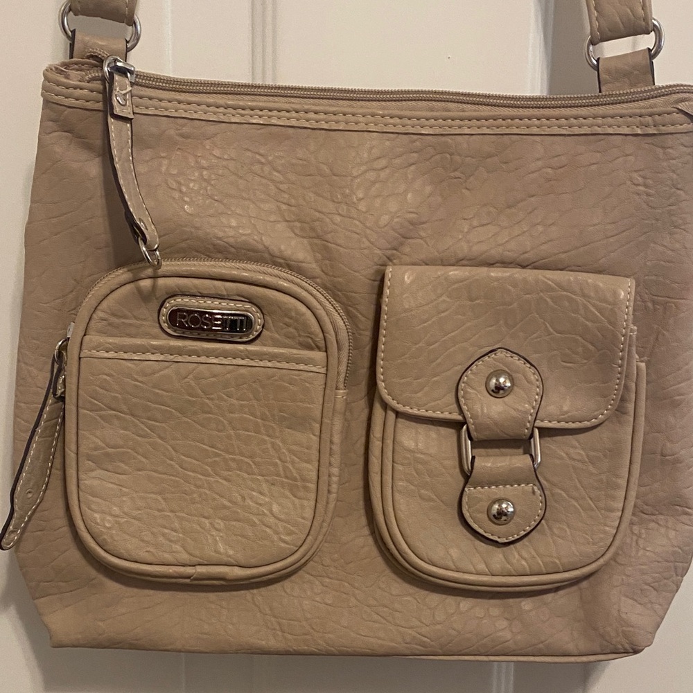 Rosetti Beige Shoulder Bag with Pockets
